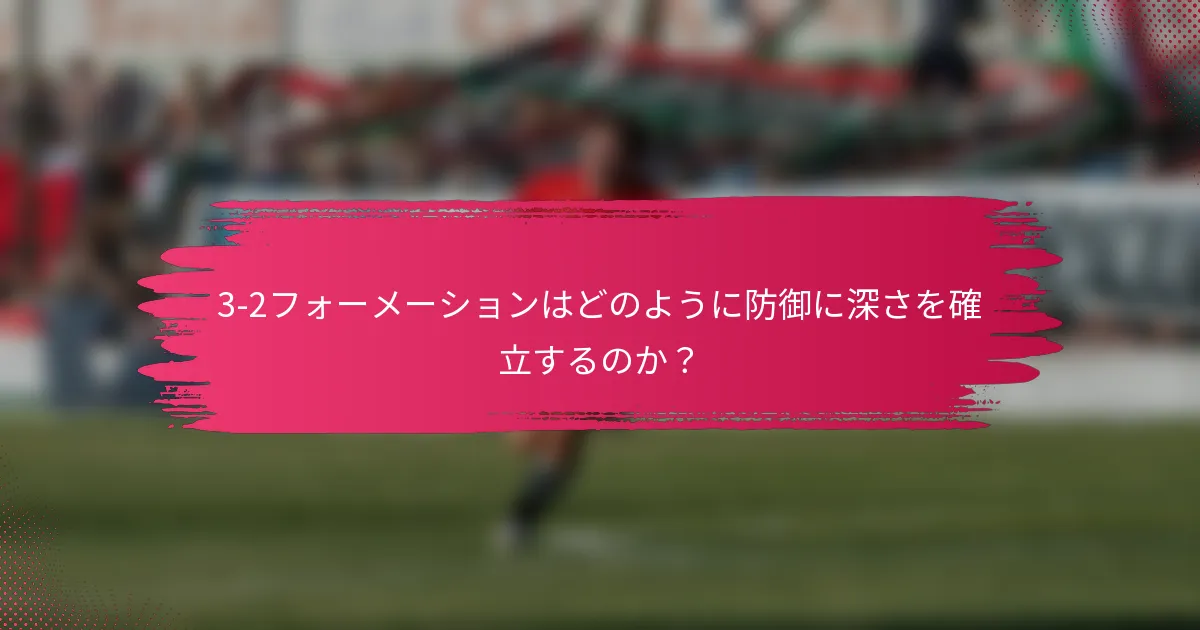 3-2フォーメーションはどのように防御に深さを確立するのか?