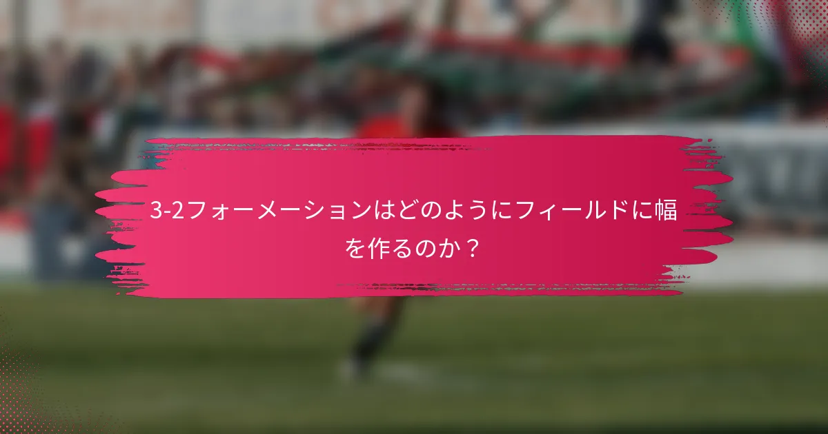 3-2フォーメーションはどのようにフィールドに幅を作るのか?