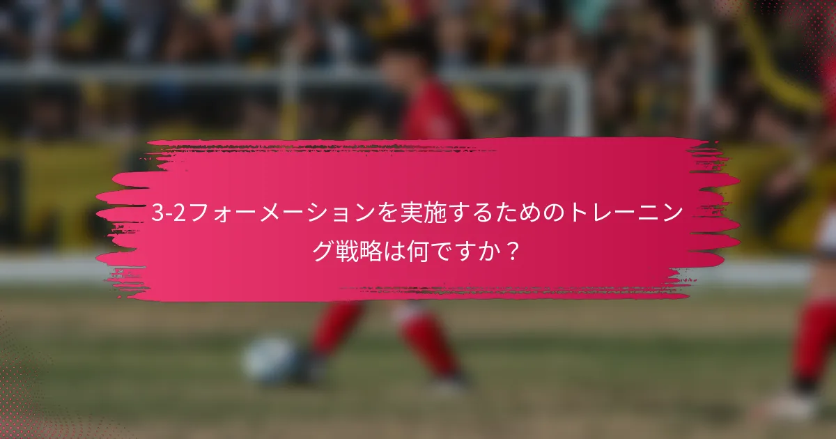 3-2フォーメーションを実施するためのトレーニング戦略は何ですか?
